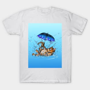 wet cat fail puddle T-Shirt